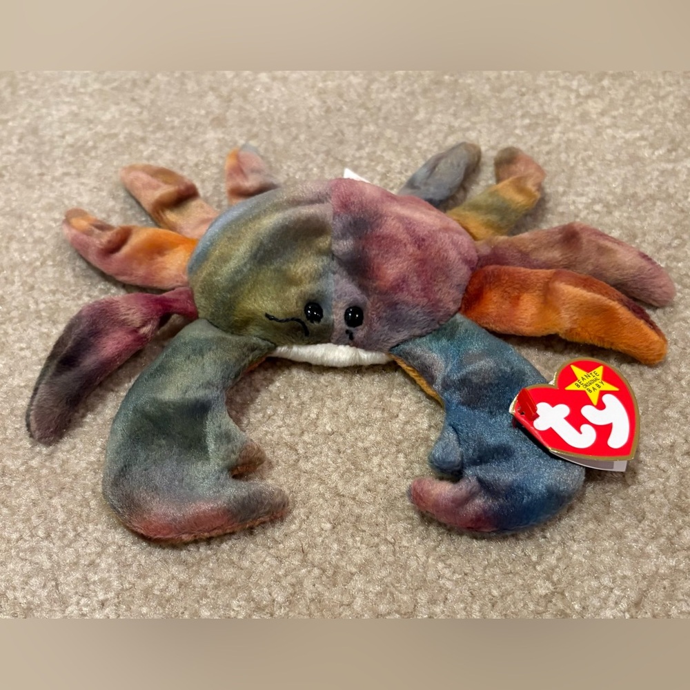 NWT, Vintage 1996 ‘Claude’ the Crab Beanie Baby by Ty Inc.